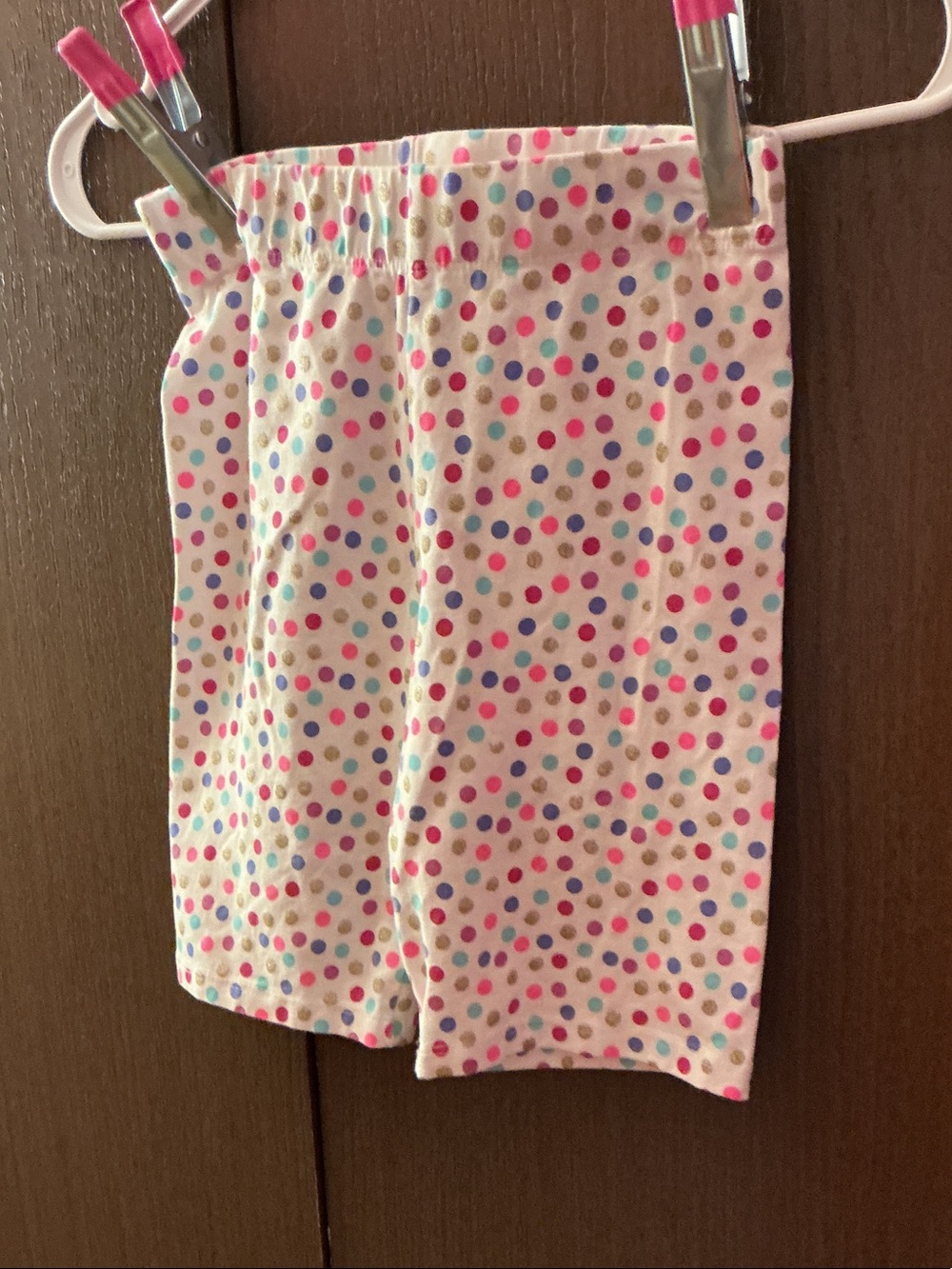 Kids Polka Dot Stretch Shorts - Pink Multi